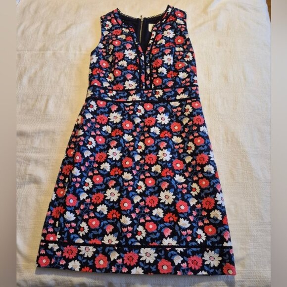Kate Spade women's size 8 Daisy Jaquard Sheath dress, rich navy, Shore Thing EUC - Picture 1 of 11